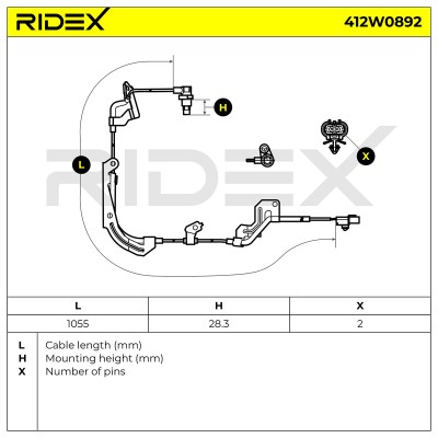 ABS Sensor RIDEX 412W0892 412W0892 - photo 8
