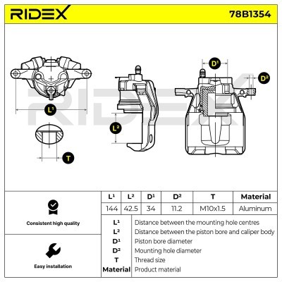 Brake Caliper RIDEX 78B1354 78B1354 - photo 6