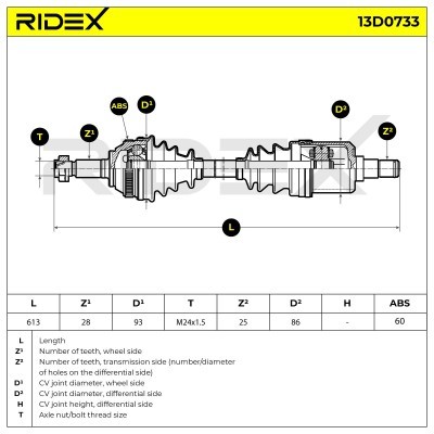 Drive Shaft RIDEX 13D0733 13D0733 - photo 7