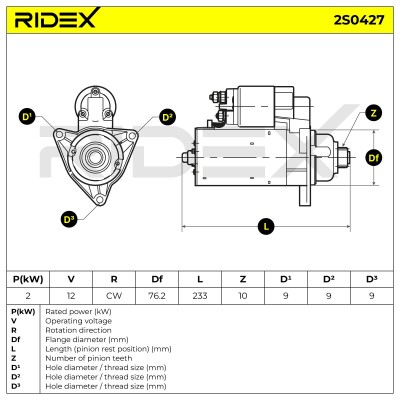 Starter RIDEX 2S0427 2S0427 - photo 7