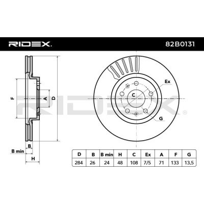 Brake Disc RIDEX 82B0131 82B0131 - photo 4