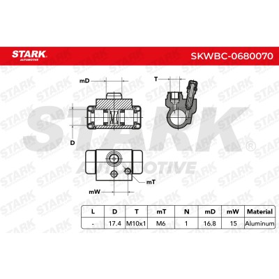 Wheel Brake Cylinder Stark SKWBC-0680070 SKWBC-0680070 - photo 5