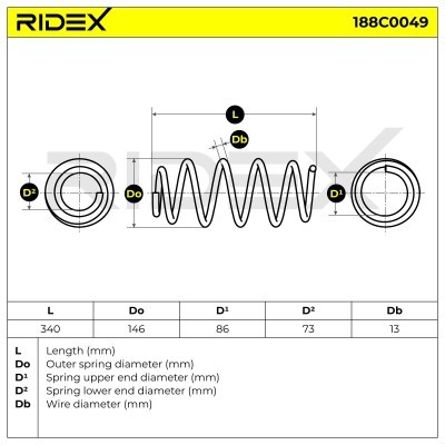 Suspension Spring RIDEX 188C0049 188C0049 - photo 4