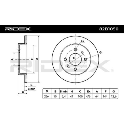 Brake Disc RIDEX 82B1050 82B1050 - photo 3