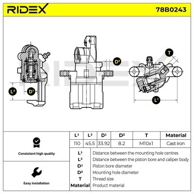 Brake Caliper RIDEX 78B0243 78B0243 - photo 6