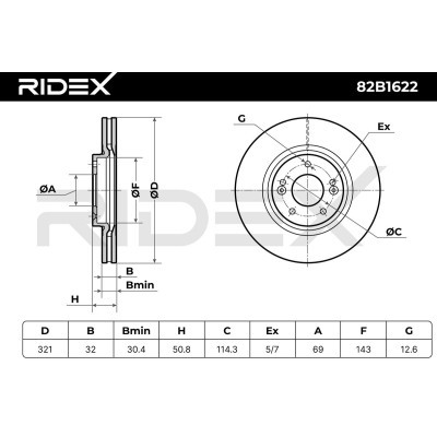 Brake Disc RIDEX 82B1622 82B1622 - photo 5