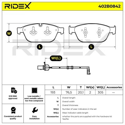 Brake Pads Set RIDEX 402B0842 402B0842 - photo 9