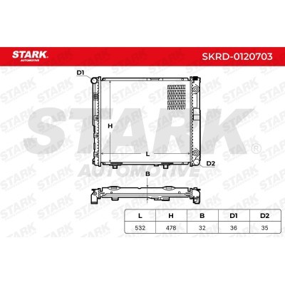 Radiator, Engine Cooling Stark SKRD-0120703 SKRD-0120703 - photo 4