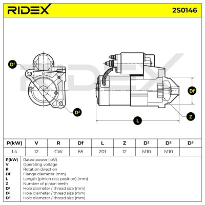 Starter RIDEX 2S0146 2S0146 - photo 6