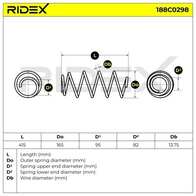 Suspension Spring RIDEX 188C0298 188C0298 - photo 4