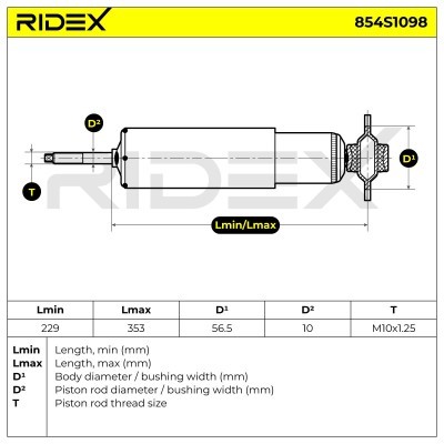 Shock Absorber RIDEX 854S1098 854S1098 - photo 6