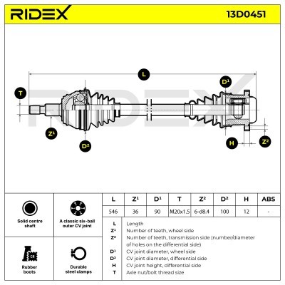 Drive Shaft RIDEX 13D0451 13D0451 - photo 7