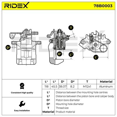 Brake Caliper RIDEX 78B0003 78B0003 - photo 4