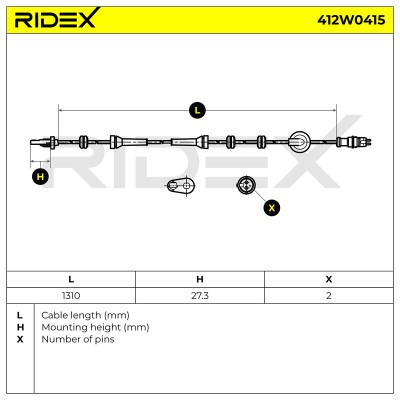 ABS Sensor RIDEX 412W0415 412W0415 - photo 6