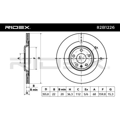 Brake Disc RIDEX 82B1226 82B1226 - photo 3