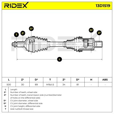 Drive Shaft RIDEX 13D1519 13D1519 - photo 7