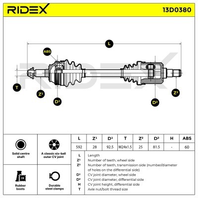 Drive Shaft RIDEX 13D0380 13D0380 - photo 5