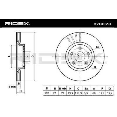 Brake Disc RIDEX 82B0391 82B0391 - photo 3