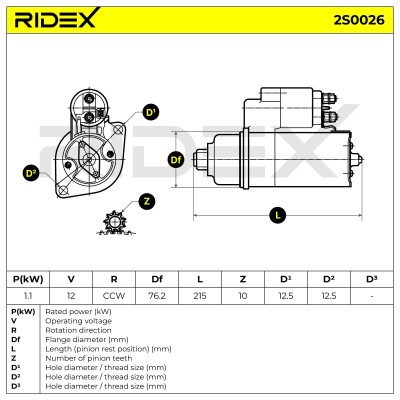 Starter RIDEX 2S0026 2S0026 - photo 6