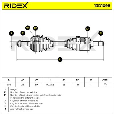 Drive Shaft RIDEX 13D1098 13D1098 - photo 7