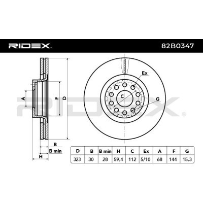 Brake Disc RIDEX 82B0347 82B0347 - photo 4