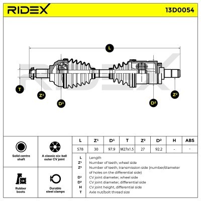 Drive Shaft RIDEX 13D0054 13D0054 - photo 6