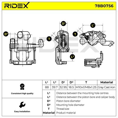 Brake Caliper RIDEX 78B0756 78B0756 - photo 7