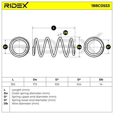 Suspension Spring RIDEX 188C0553 188C0553 - photo 4