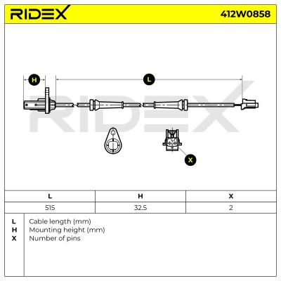 ABS Sensor RIDEX 412W0858 412W0858 - photo 6