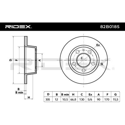Brake Disc RIDEX 82B0185 82B0185 - photo 4
