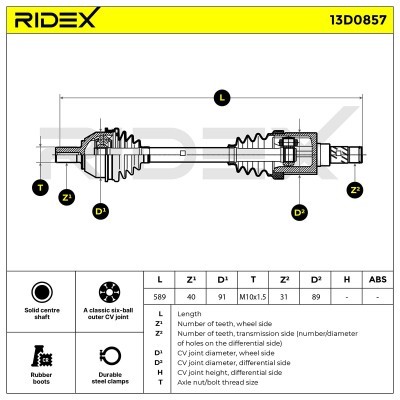 Drive Shaft RIDEX 13D0857 13D0857 - photo 7