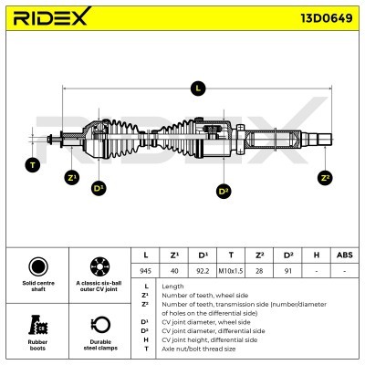 Drive Shaft RIDEX 13D0649 13D0649 - photo 5