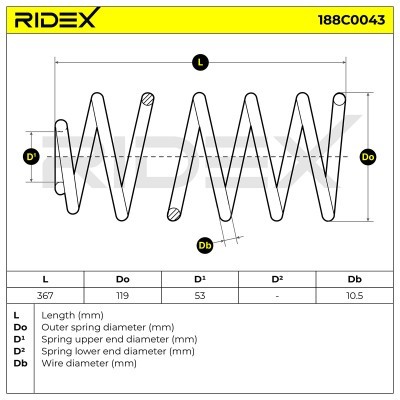 Suspension Spring RIDEX 188C0043 188C0043 - photo 4