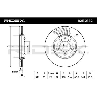 Brake Disc RIDEX 82B0267 82B0267 - photo 6