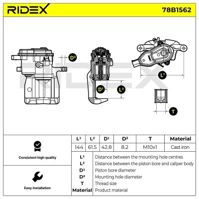 Brake Caliper RIDEX 78B1562 78B1562 - photo 2