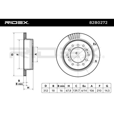 Brake Disc RIDEX 82B0272 82B0272 - photo 5