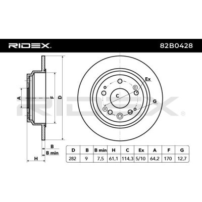 Brake Disc RIDEX 82B0428 82B0428 - photo 3