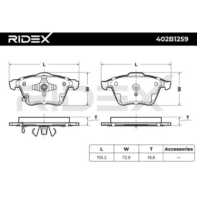 Brake Pads Set RIDEX 402B1259 402B1259 - photo 6