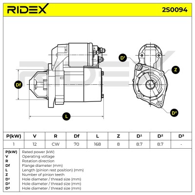 Starter RIDEX 2S0094 2S0094 - photo 6