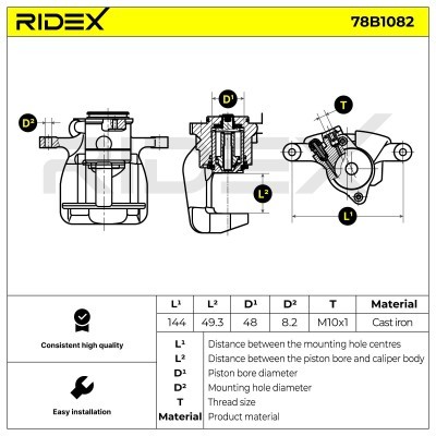 Brake Caliper RIDEX 78B1082 78B1082 - photo 6