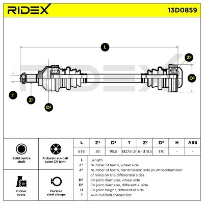 Drive Shaft RIDEX 13D0859 13D0859 - photo 5