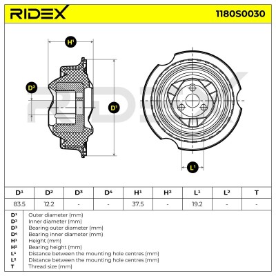 Strut Support Bearing Front RIDEX 1180S0030 1180S0030 - photo 5
