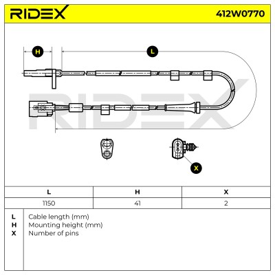 ABS Sensor RIDEX 412W0770 412W0770 - photo 6