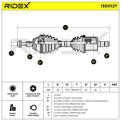 Drive Shaft RIDEX 13D0127 13D0127 - photo 5
