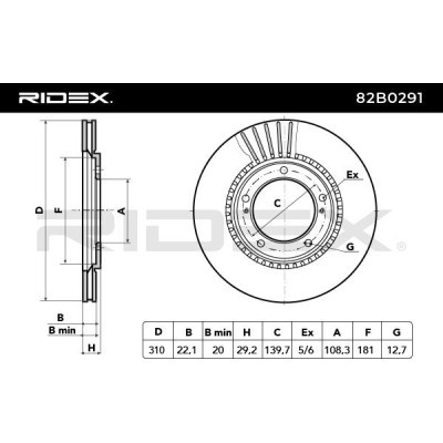 Brake Disc RIDEX 82B0291 82B0291 - photo 3