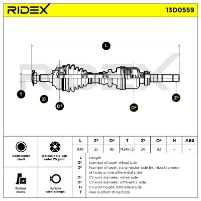 Drive Shaft RIDEX 13D0559 13D0559 - photo 8