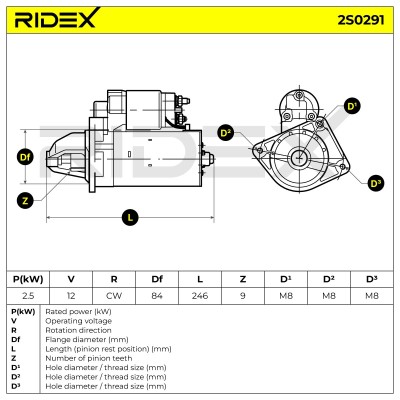 Starter RIDEX 2S0291 2S0291 - photo 6