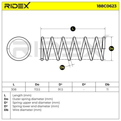 Suspension Spring RIDEX 188C0623 188C0623 - photo 5