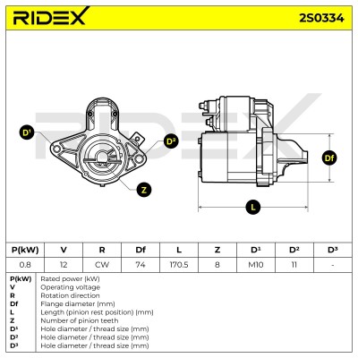 Starter RIDEX 2S0334 2S0334 - photo 6