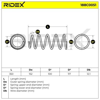 Suspension Spring RIDEX 188C0051 188C0051 - photo 3